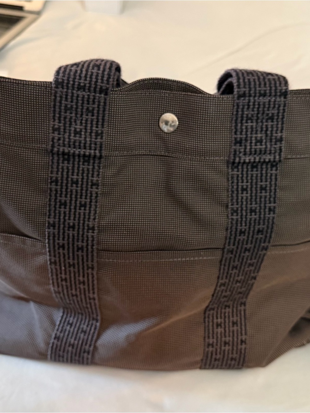 Hermes Canvas Laptop Tote